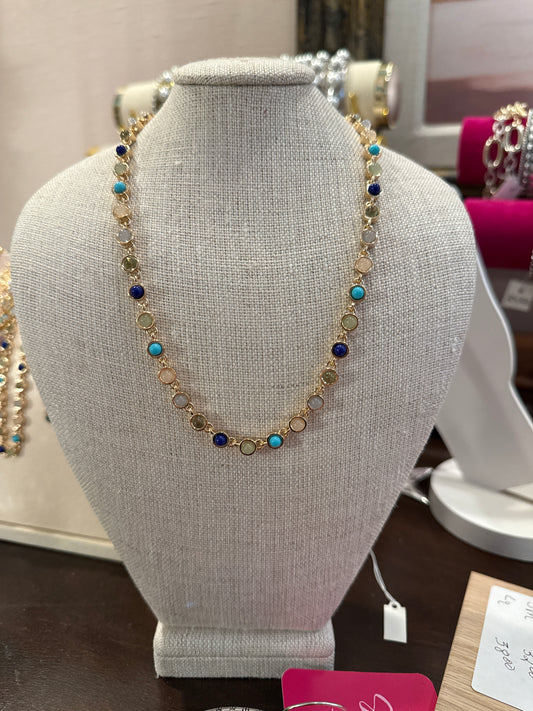 ALICE Small Multicolor Gold Circle Necklace