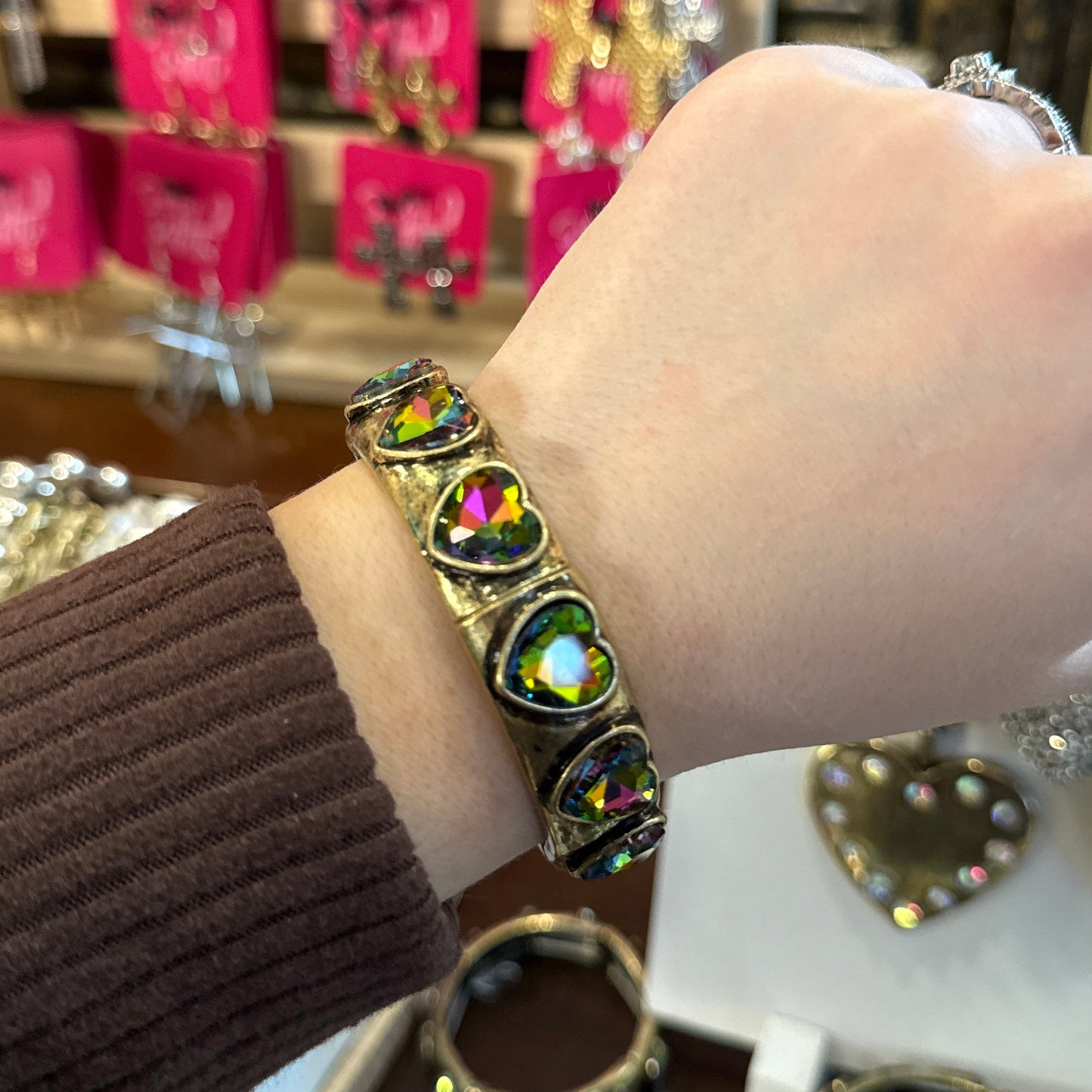 ALICE Volcano Heart Burnished Gold Bracelet