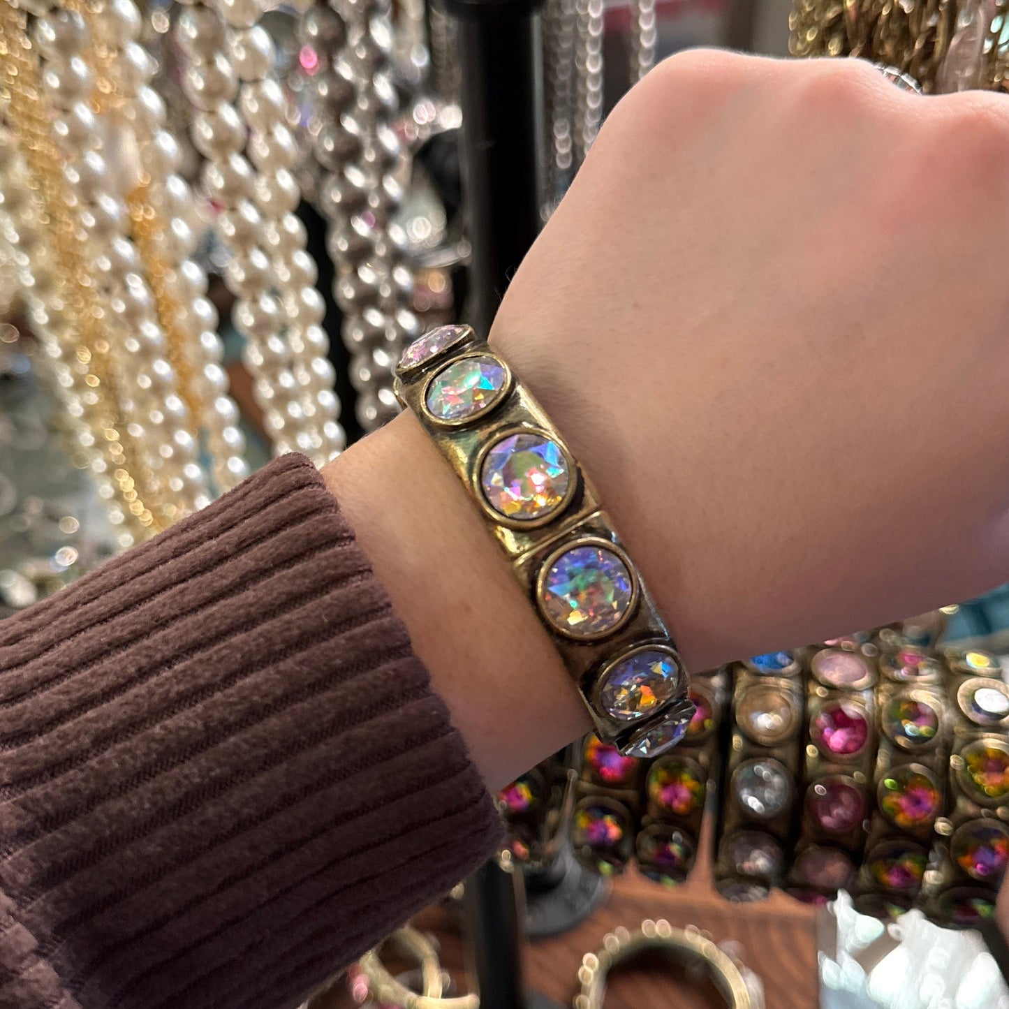 ALICE AB Circle Burnished Gold Bracelet