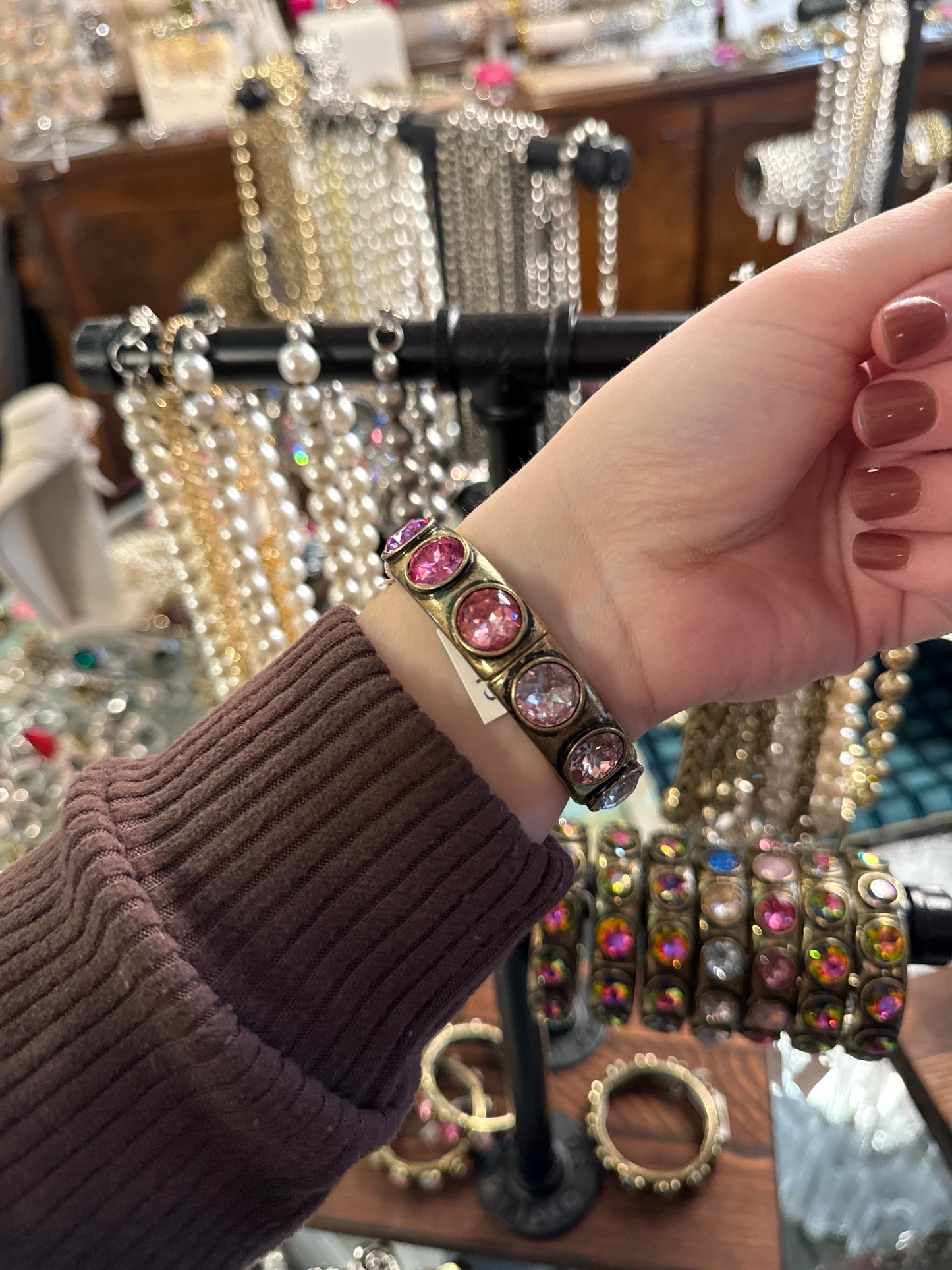 ALICE Multicolor Circle Burnished Gold Bracelet