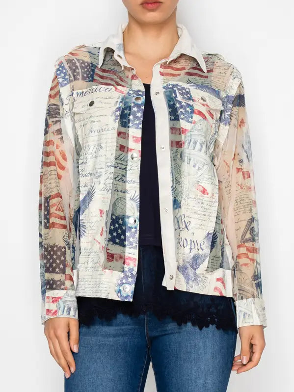 ORIGAMI Freedom Faux Suede Mesh Jacket