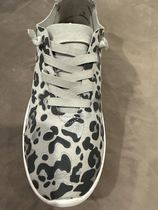 Grey Leopard Print Sneakers
