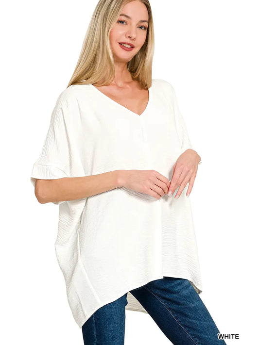 White Dolman Top
