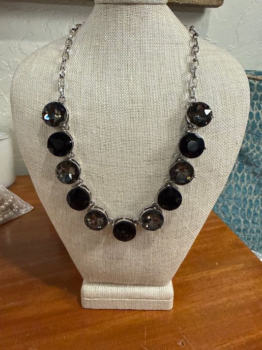 Smoke Black Dime Necklace
