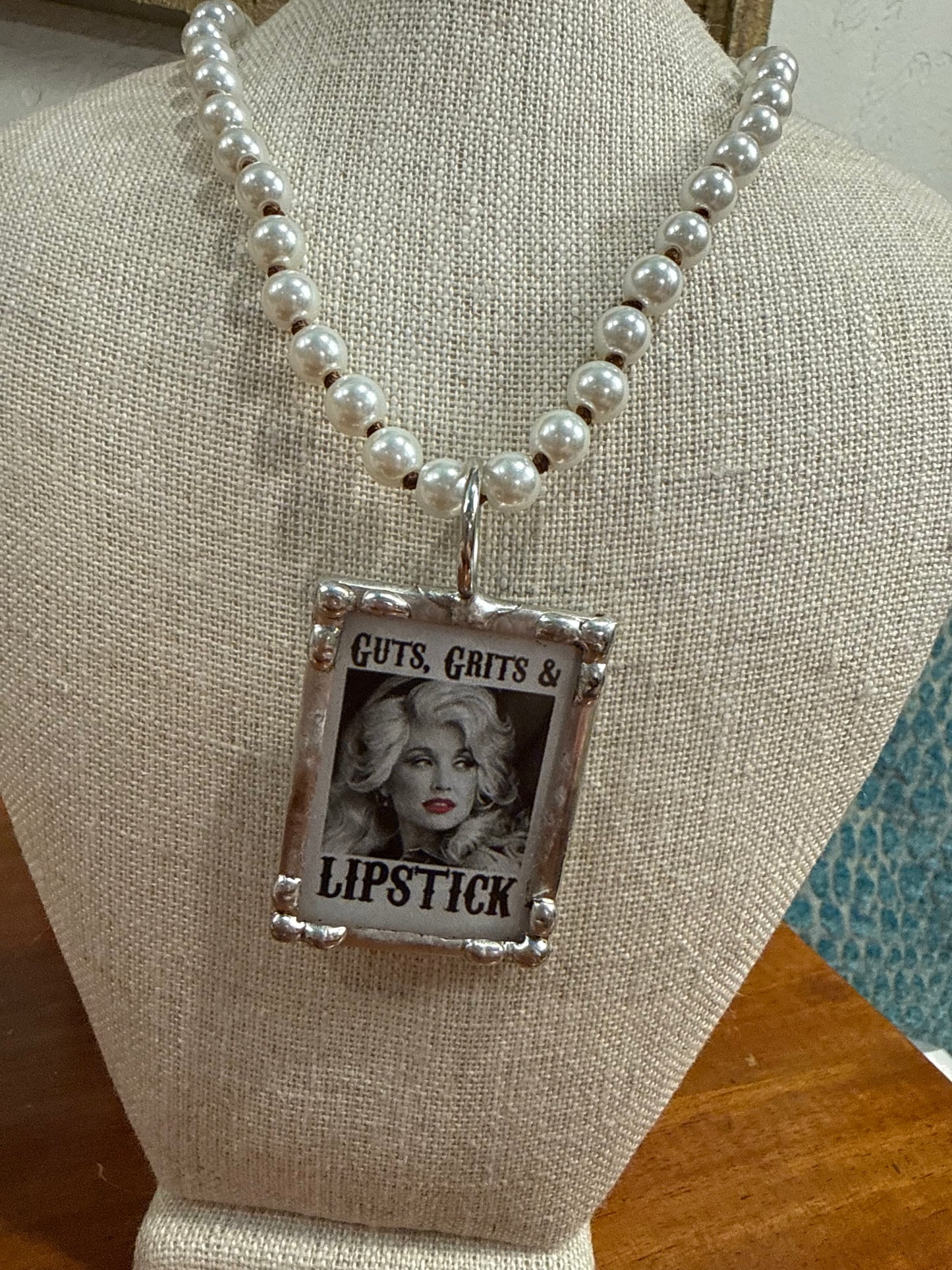 Guts, Grit, and Lipstick Hand Soldered Necklace