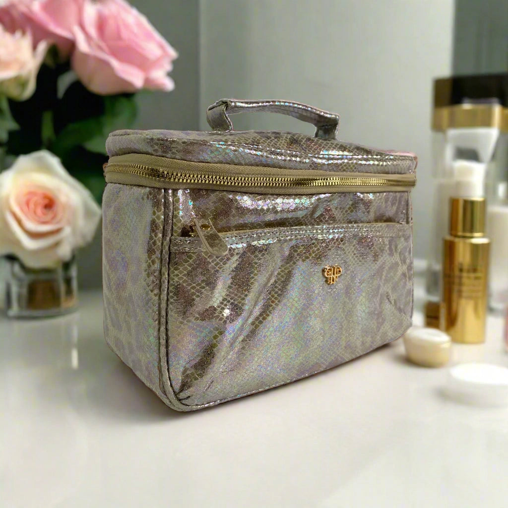 Classic Train Case - Glimmer Leopard