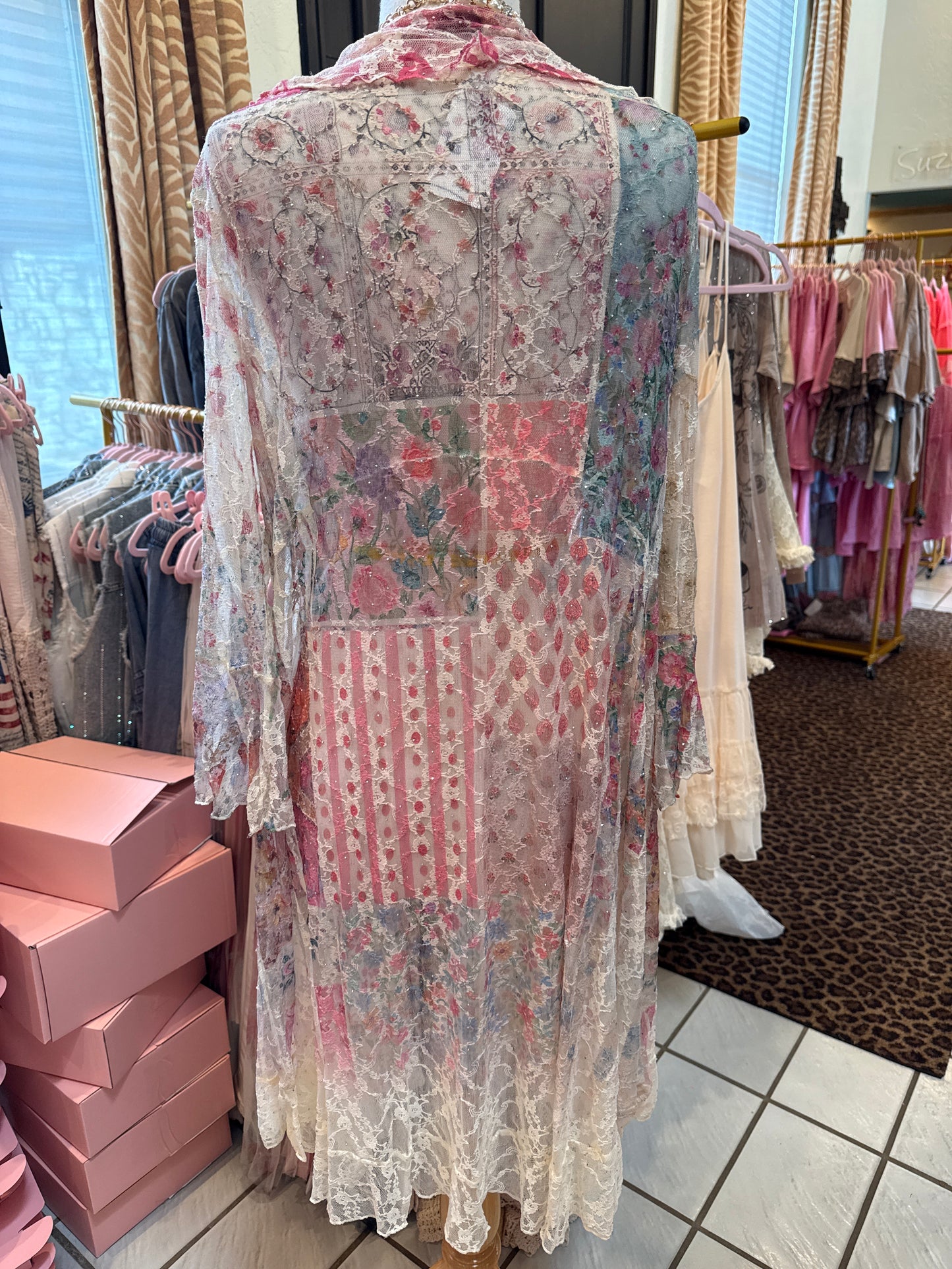 ORIGAMI FL Patch Ruffle Lace Duster