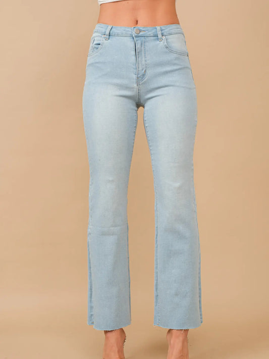 Blue B Light Shimmer Glitter Mid Rise Denim Jeans Light Wash