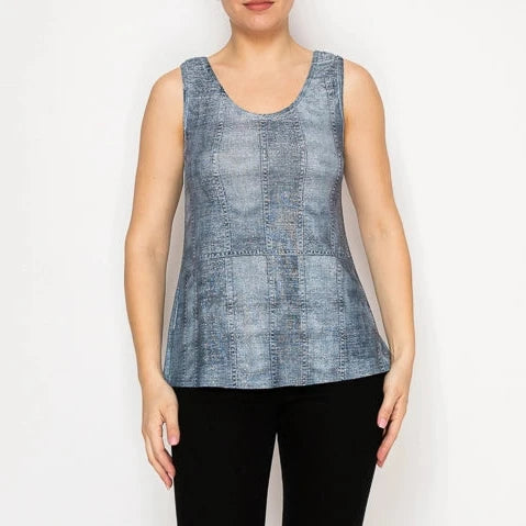 ORIGAMI Denim Subtle Sparkle Tank Top