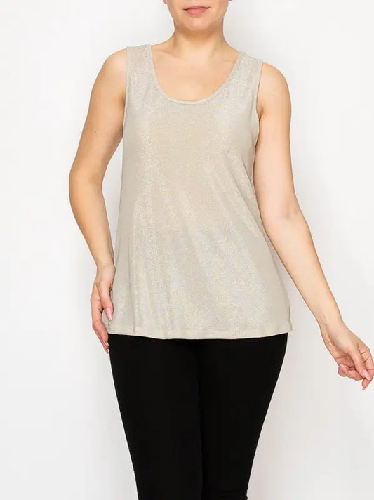 Origami Beige Sparkle Tank