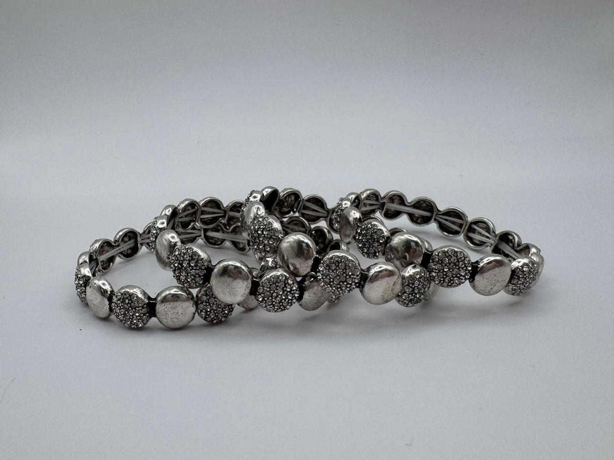 Silver Crystal Circle Bracelet