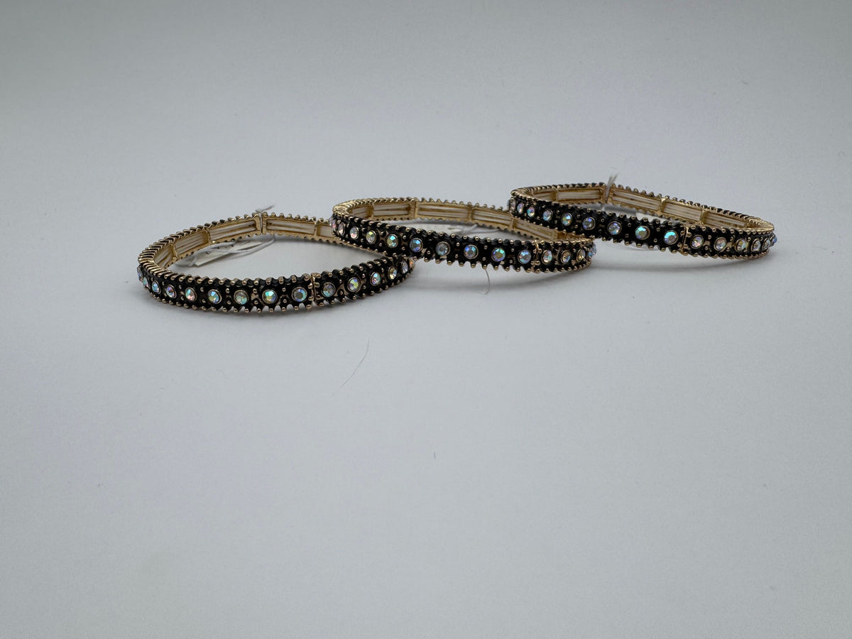 AB Crystal Burnished Gold Bracelet