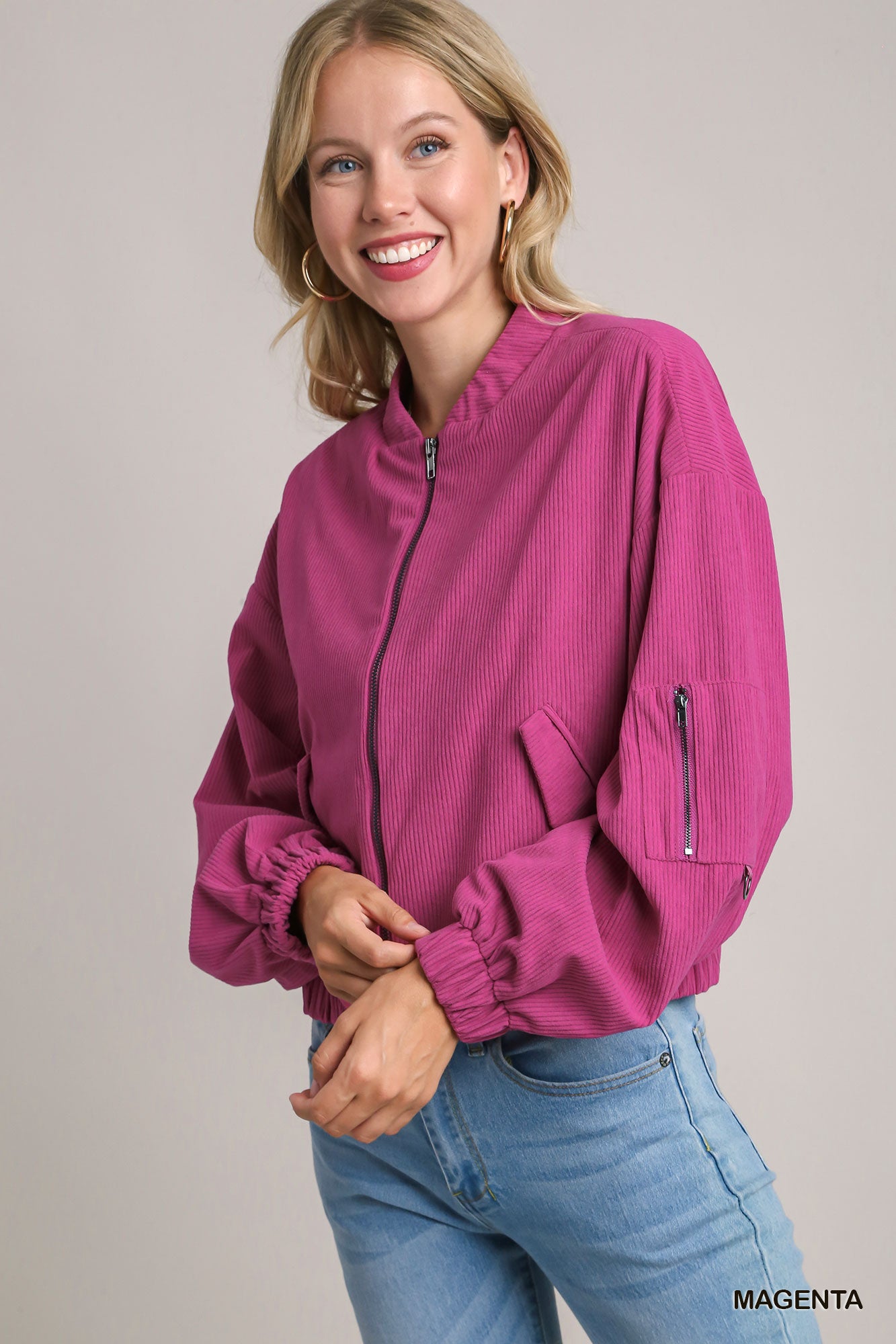 UMGEE Magenta Ribbed Jacket