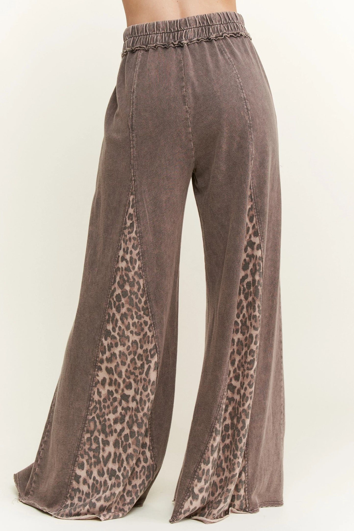 J Her Ashed Oak Cheetah Flare Pants and Bomber Zipper Top Set