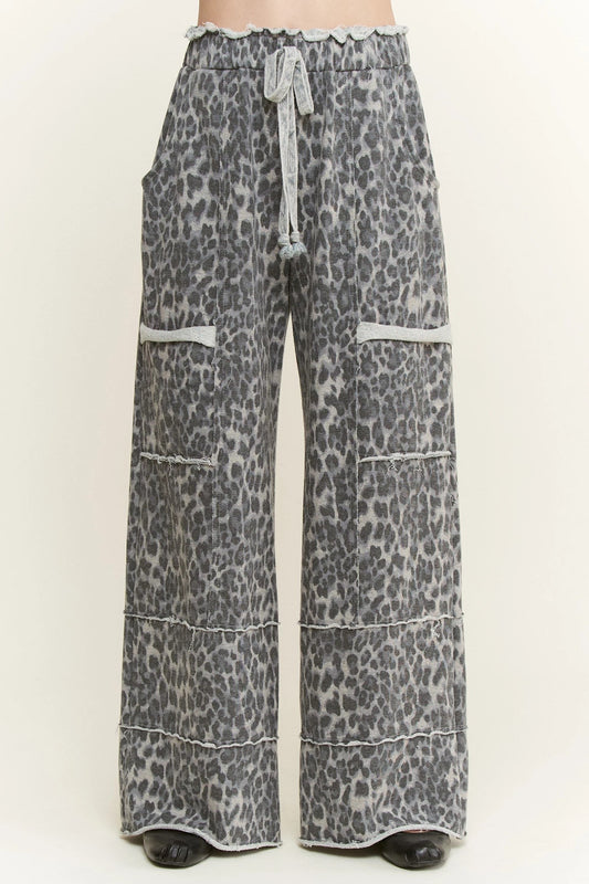 J HER Grey Leopard Pants