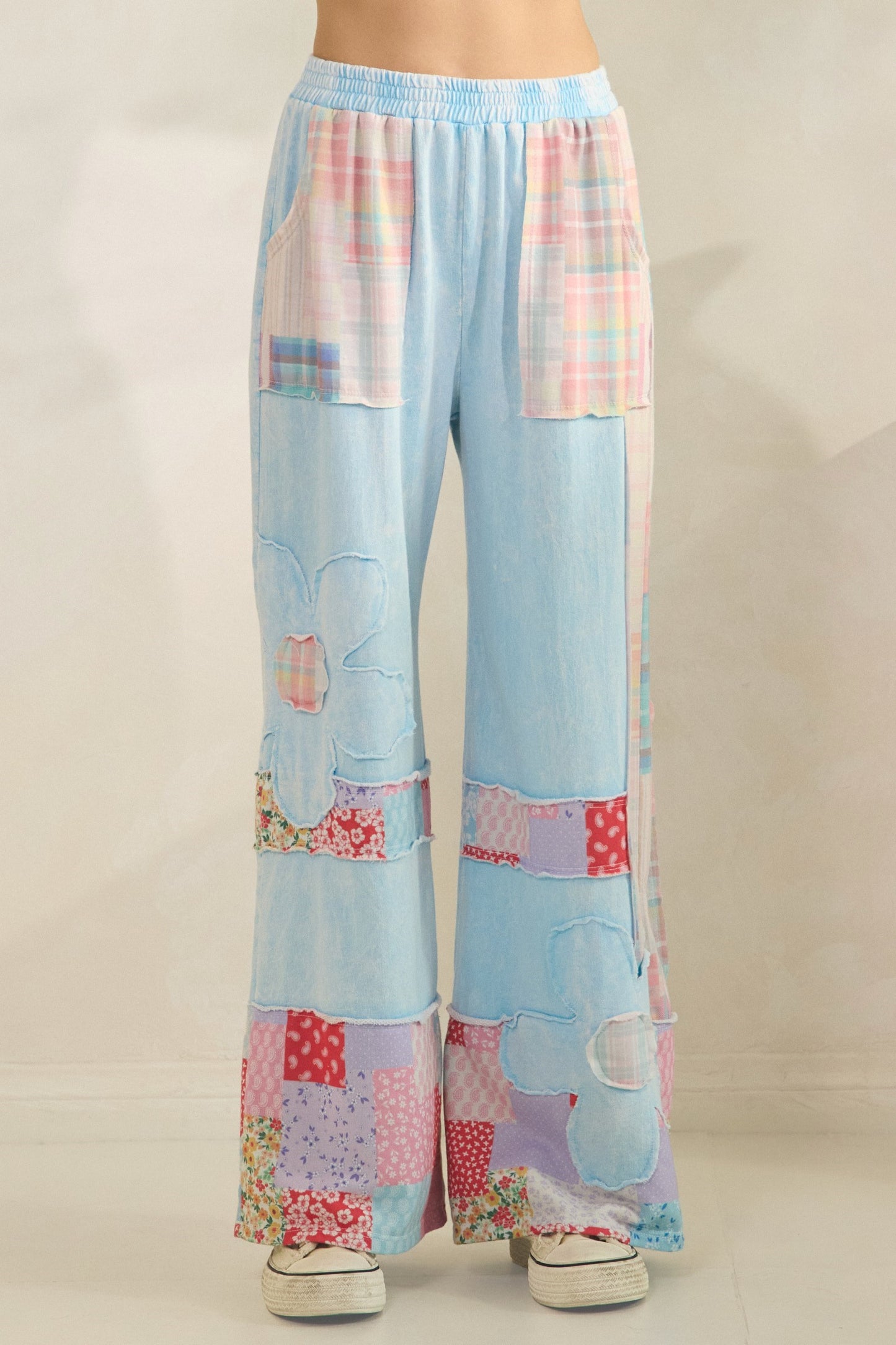 J Her Baby Blue Flower Patchwork Set