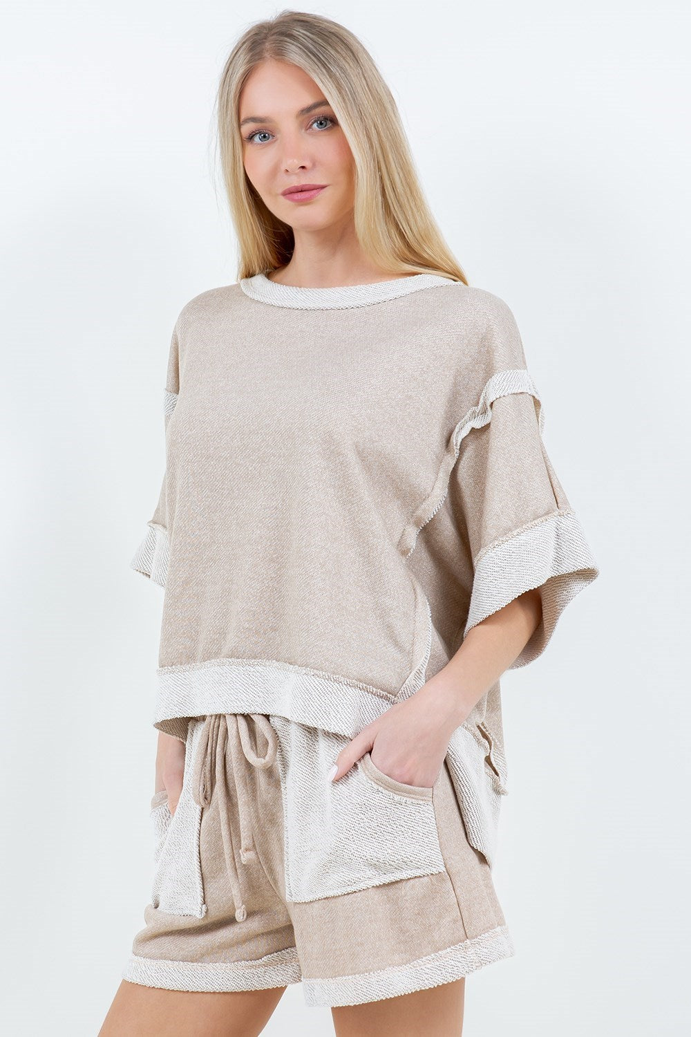 J HER Taupe Pocket Short Set