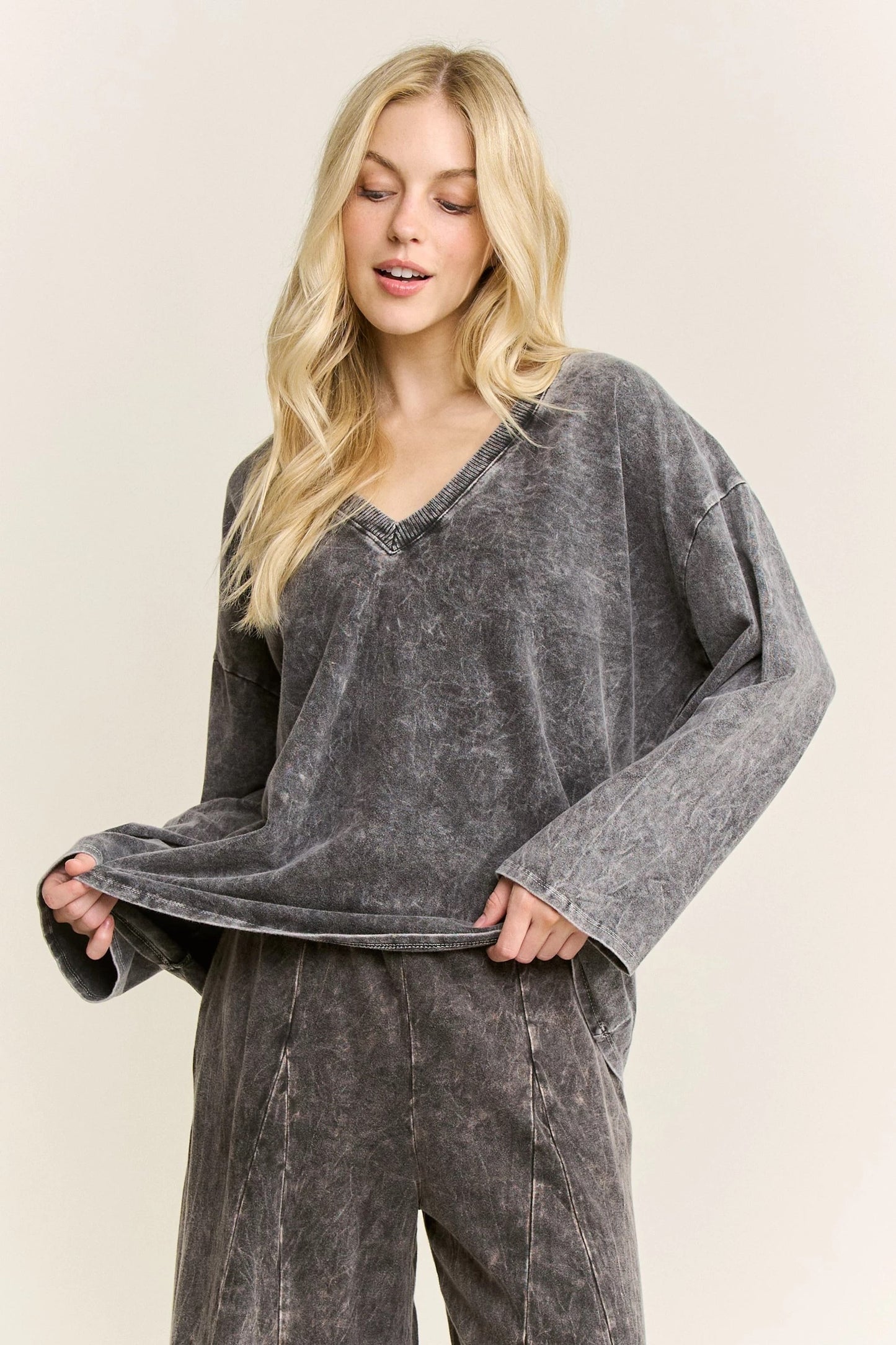 J HER Ash Black Long Sleeve Top