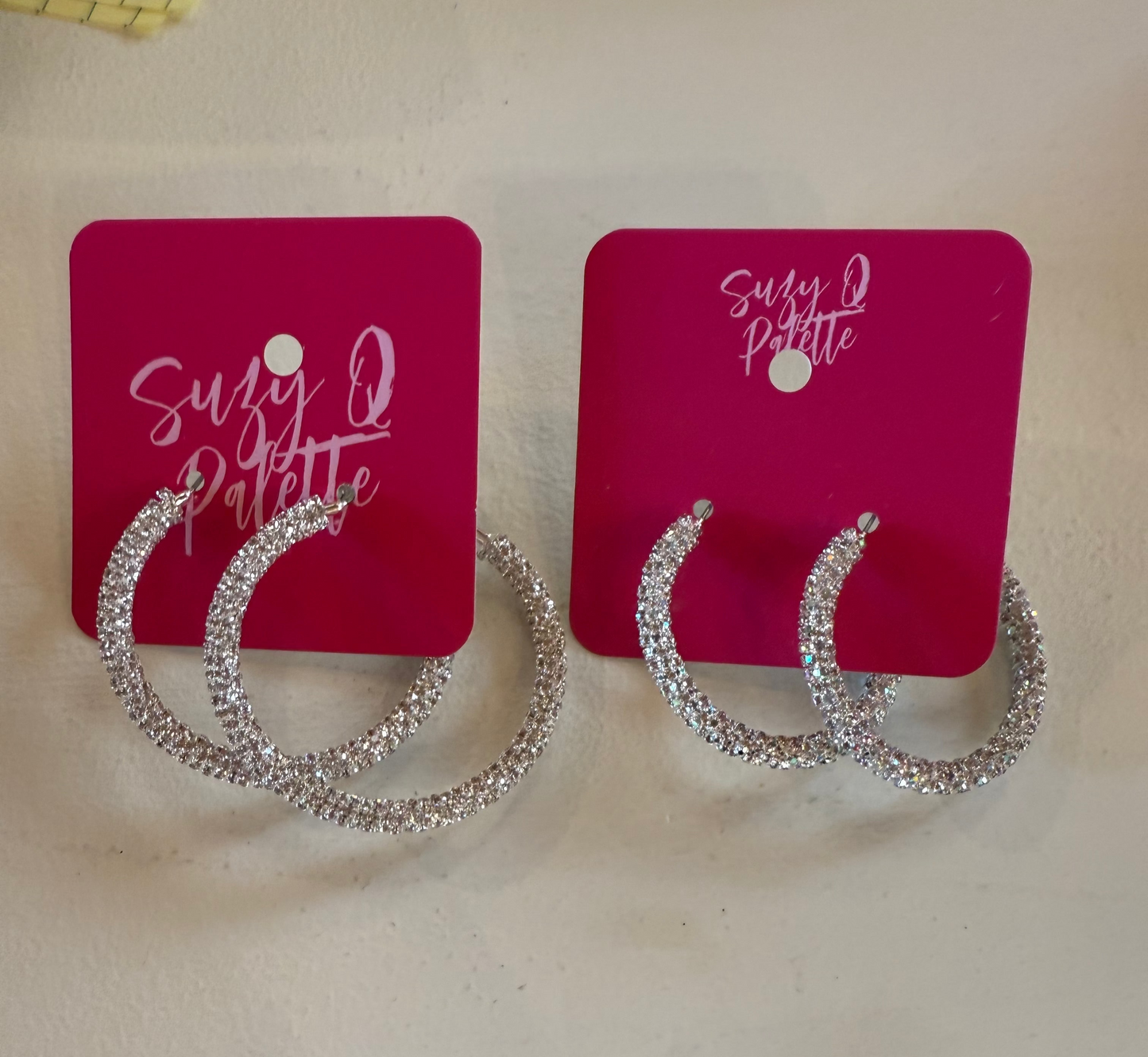 ALICE AB Stone Hoop Earrings Gold / Silver