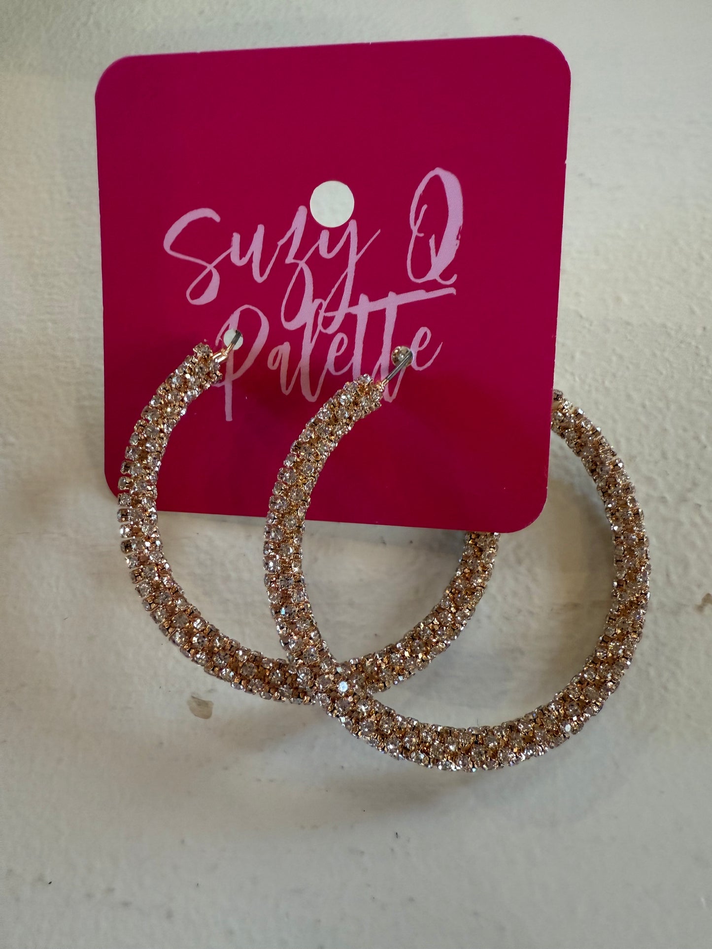 ALICE AB Stone Hoop Earrings Gold / Silver