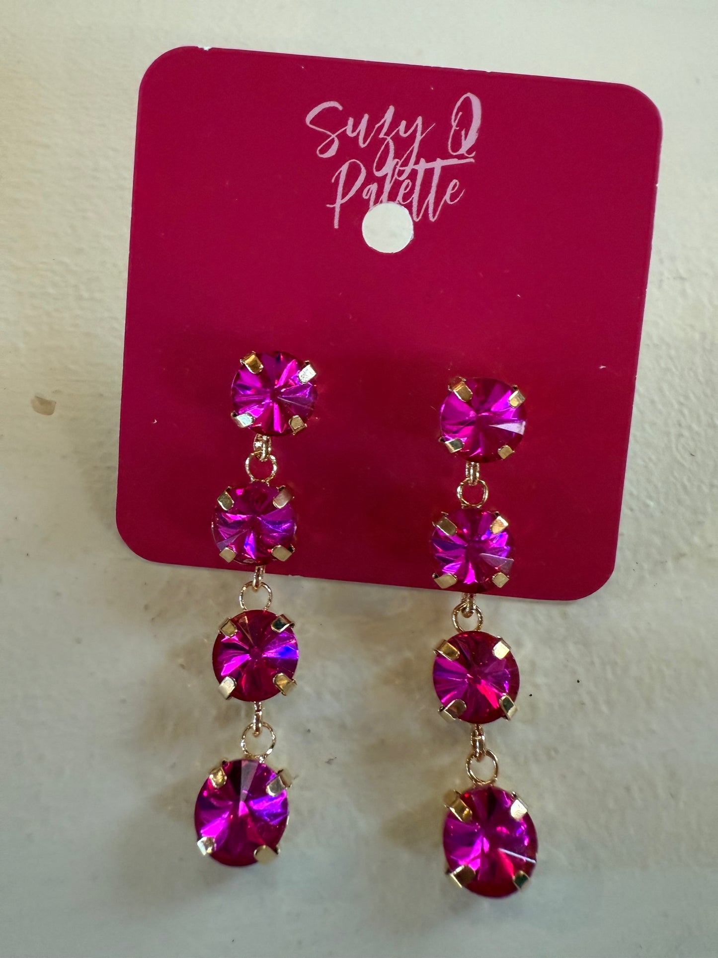 ALICE Pink Stone Drop Earrings