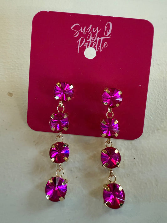 ALICE Pink Stone Drop Earrings