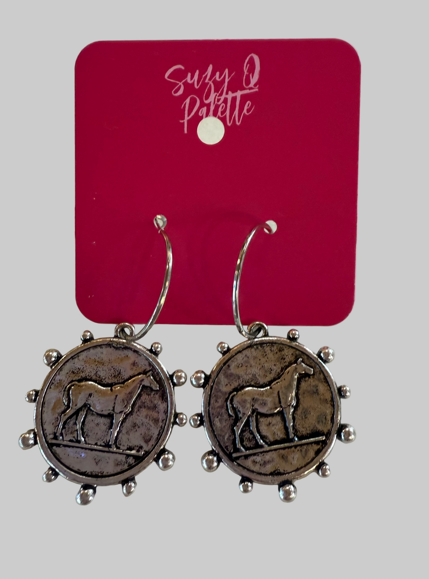 Horse Hoop Earrings