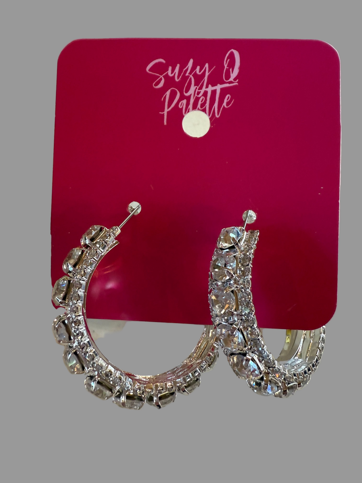 ALICE Crystal Silver Hoop Earrings