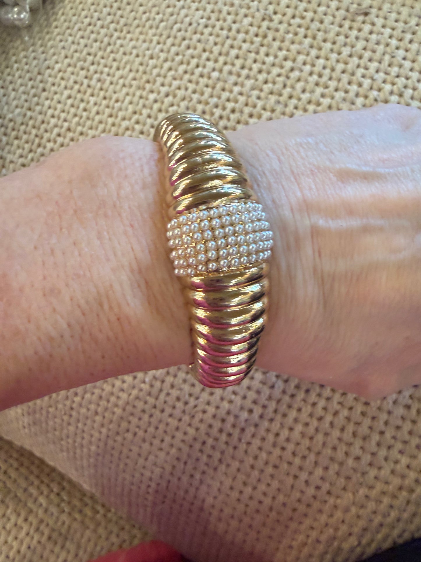 Gold and Mini Pearl Bracelet
