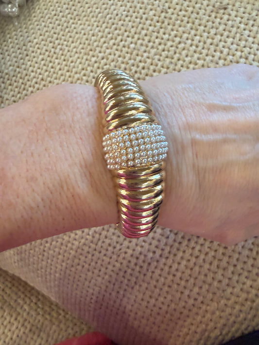 Gold and Mini Pearl Bracelet
