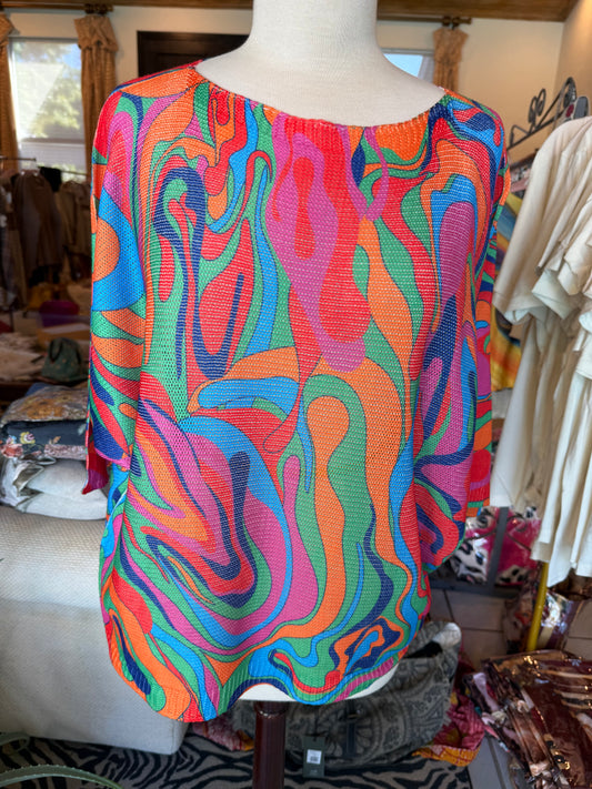CENTO Multicolor Pink and Orange Top