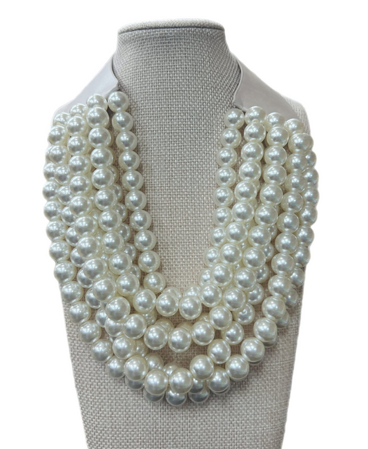Inspired Pearl Multilayer Beaded Magnetic Closure Necklace