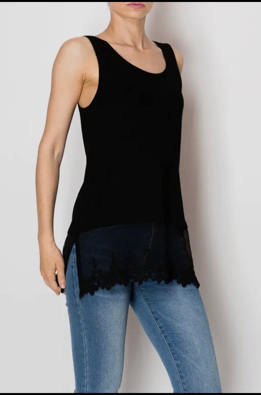 ORIGAMI Extender Lace Tank Black