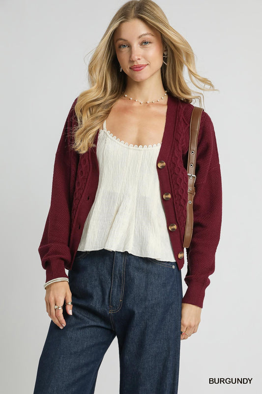 UMGEE Burgundy Cardigan