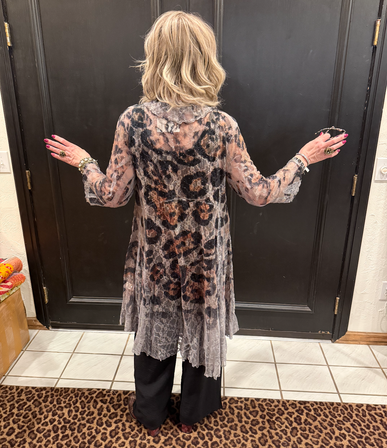 Origami Sheer Leopard Duster