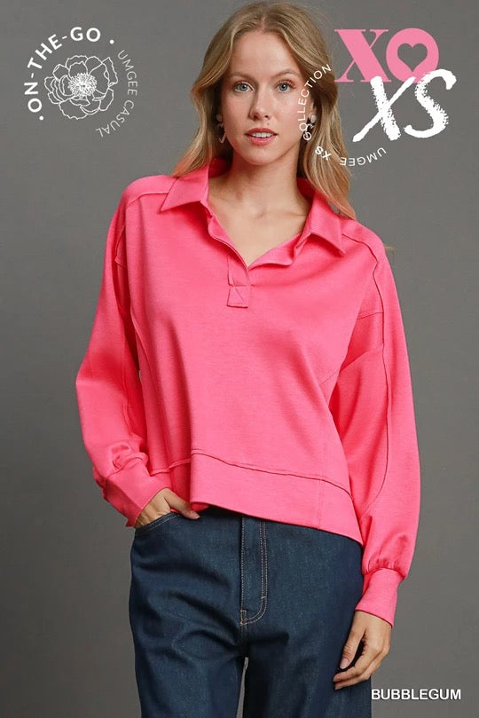 UMGEE Luxx Knit Top in Pink