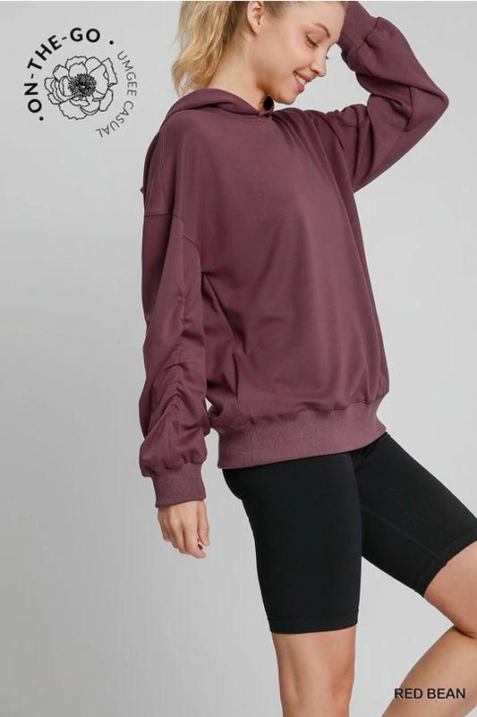 UMGEE Luxx Knit Hoodie in Red Bean