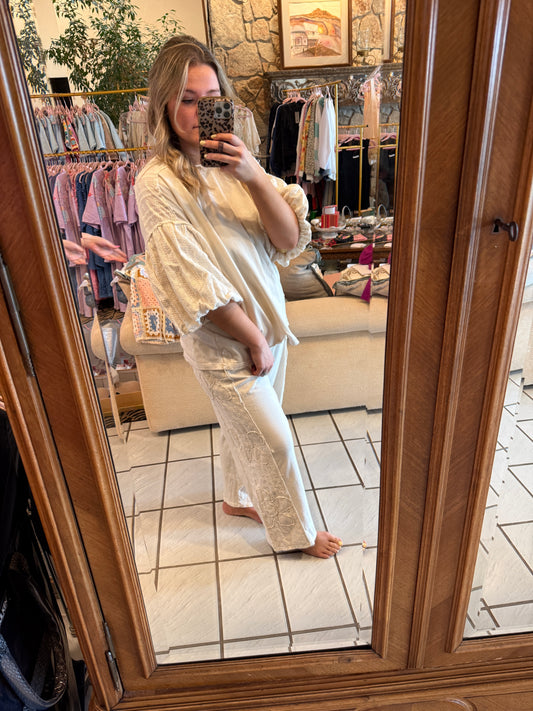 J Her Natural Bubble Sleeve Floral Set