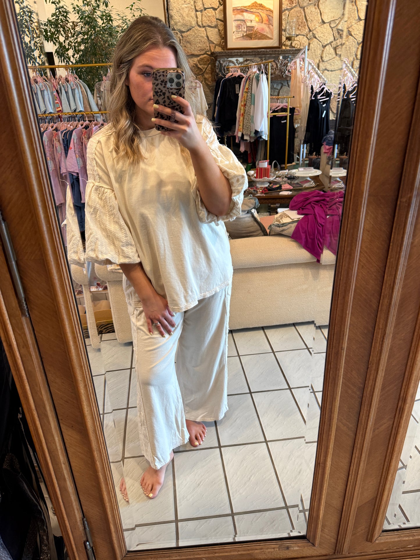 J Her Natural Bubble Sleeve Floral Set