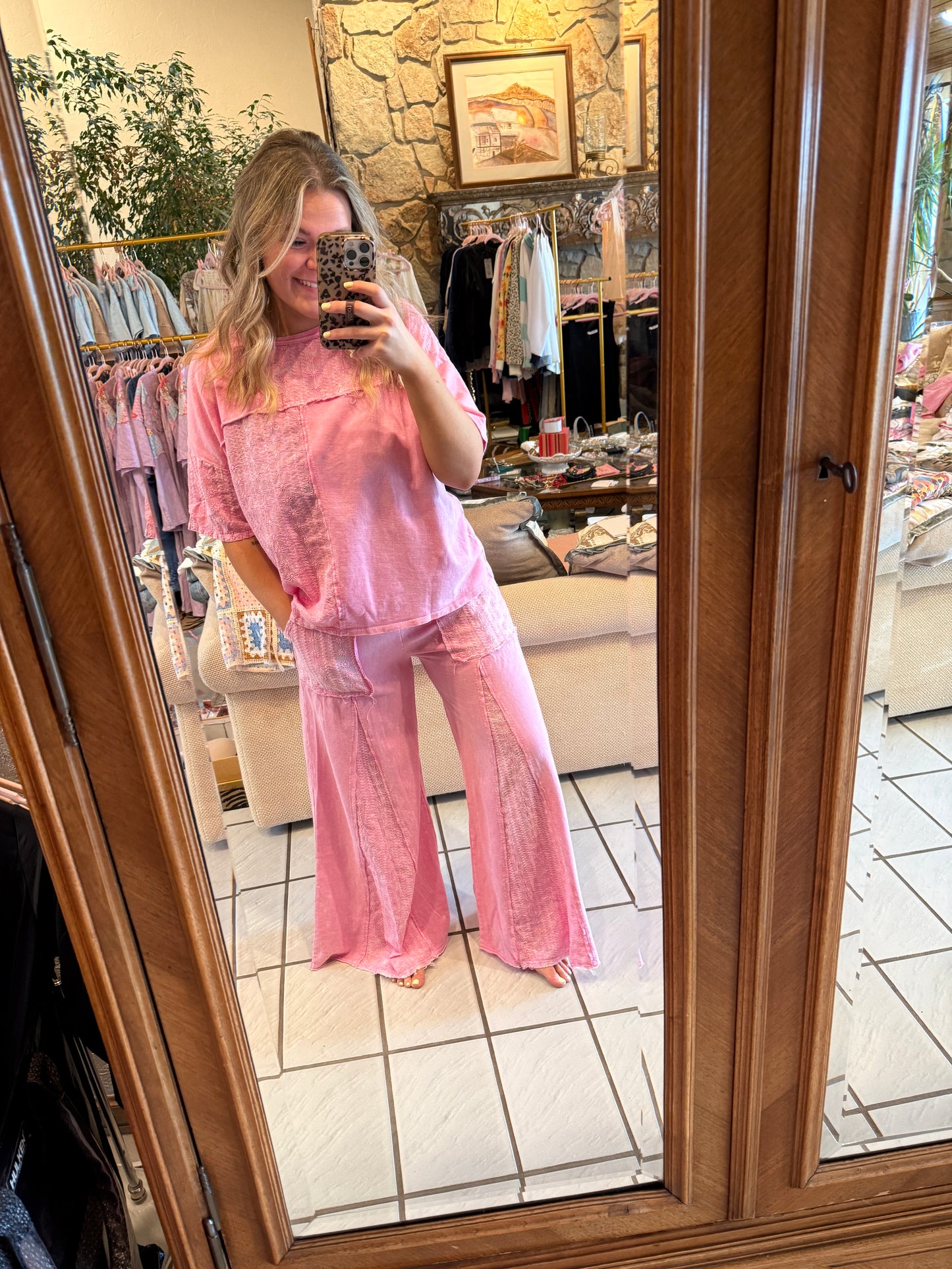 J Her Bubble Gum Eyelet Flare Set