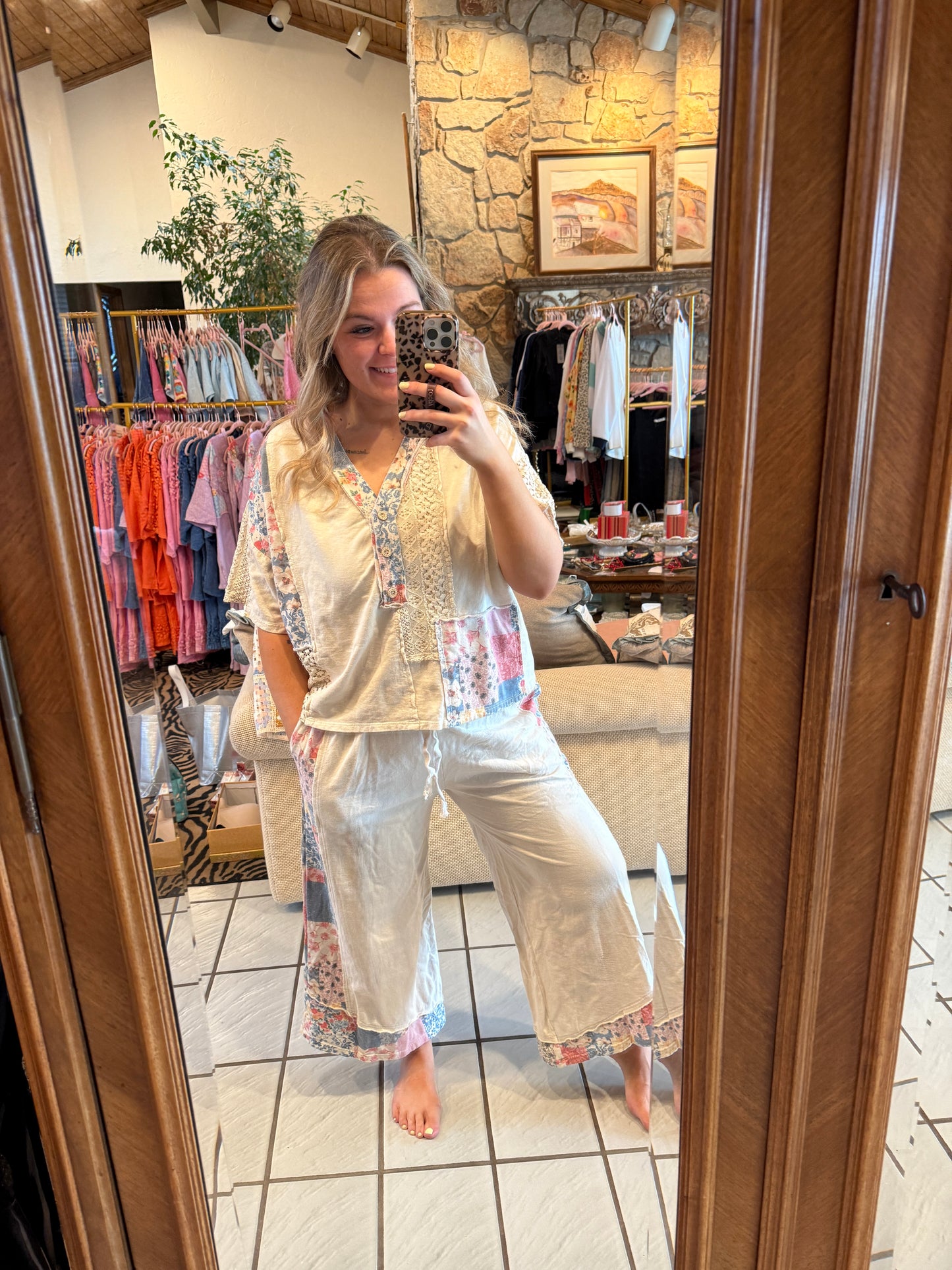 J Her Natural Bandana Cropped Set