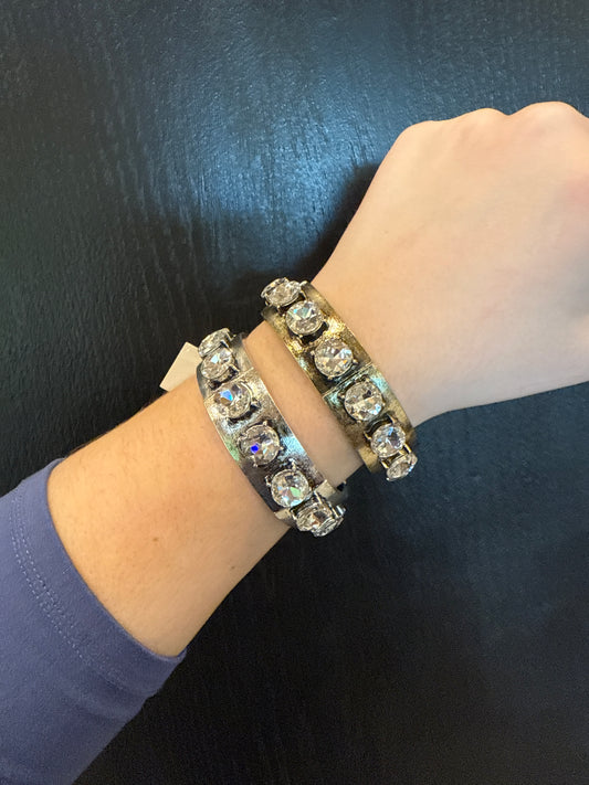 Wide Large Crystal Stretchy Bracelet