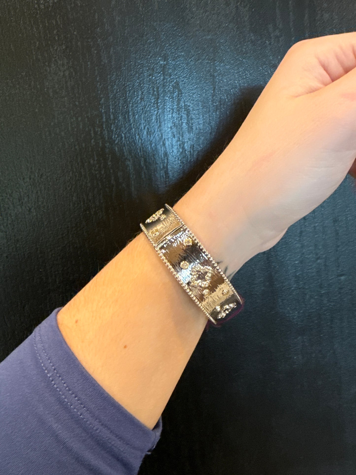 ALICE Silver Inspired Hinged Bracelet