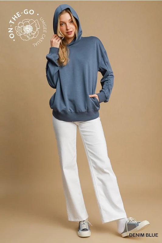 UMGEE Luxx Knit Hoodie in Denim Blue