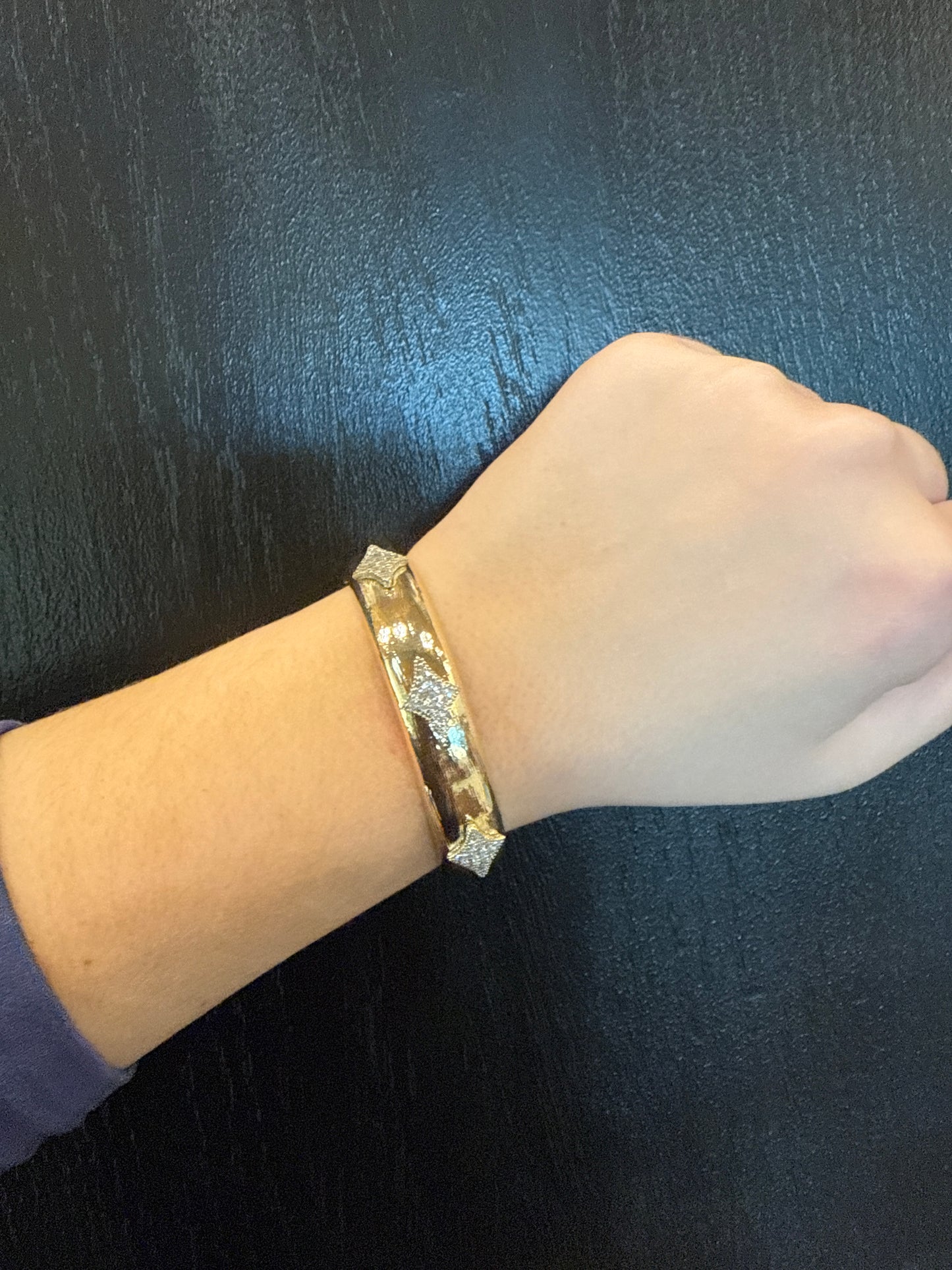 Crystal Inspired Hinged Bracelet