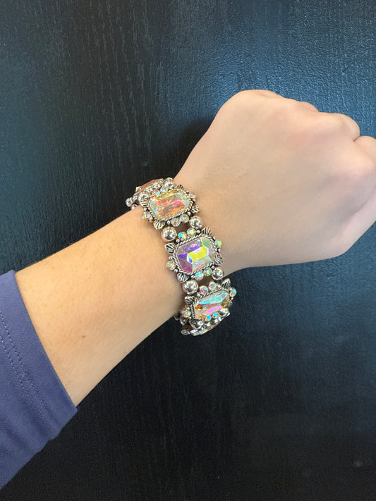 Antique Style AB Stone Stretchy Bracelet