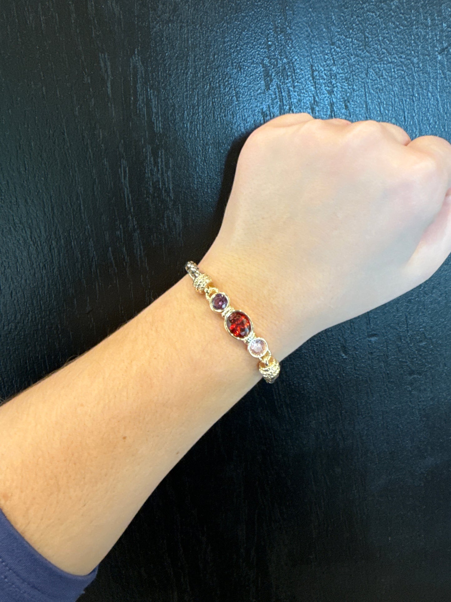 Multi Stone Magnetic Clasp Bracelet