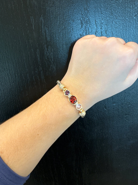 Multi Stone Magnetic Clasp Bracelet