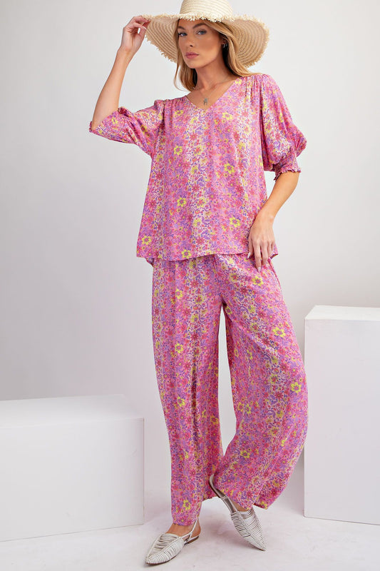 EASEL pink floral 2 Piece Set