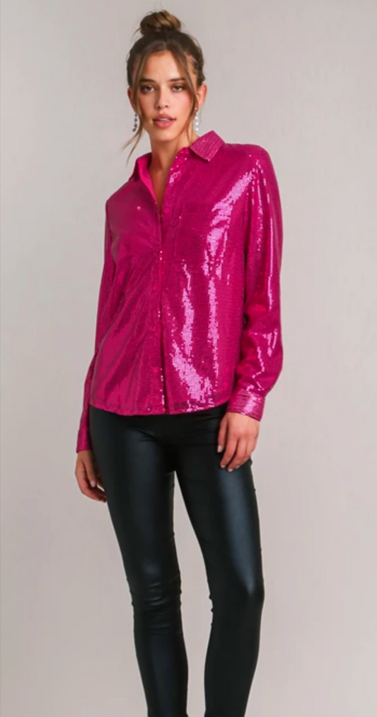 UMGEE pink sequin top